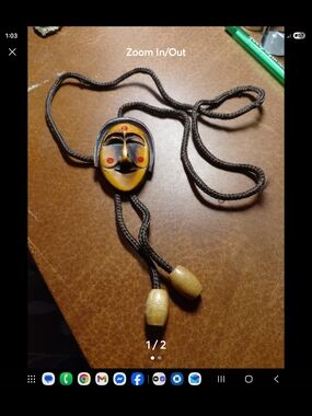 vintage Handcrafted Yellow Mask Bolo Tie - Men Accessories